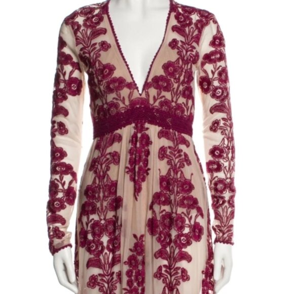 NWT For Love and Lemons Temecula Lace Maxi Dress Red $295 - Picture 8 of 11